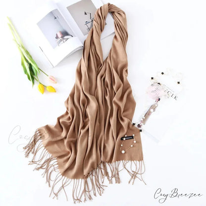 Spring Winter Solid Cashmere Scarf Color32 / One Size scarf-241228