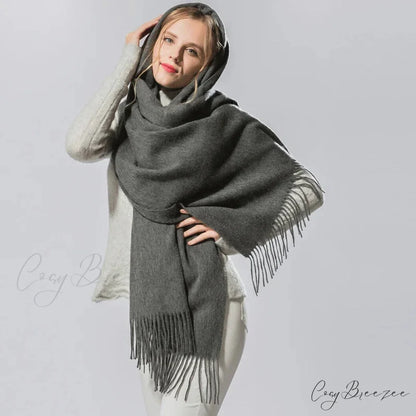 Spring Winter Solid Cashmere Scarf Color33 / One Size scarf-241228