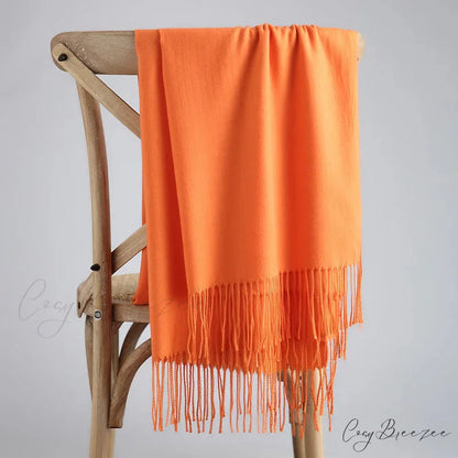 Spring Winter Solid Cashmere Scarf Color4 / One Size scarf-241228