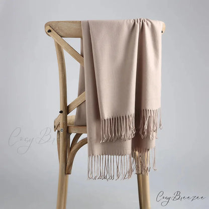 Spring Winter Solid Cashmere Scarf Color8 / One Size scarf-241228
