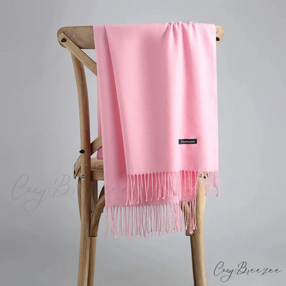 Spring Winter Solid Cashmere Scarf Color9 / One Size scarf-241228