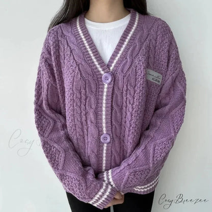Star Embroidered V-neck Cardigan cardigans-241228