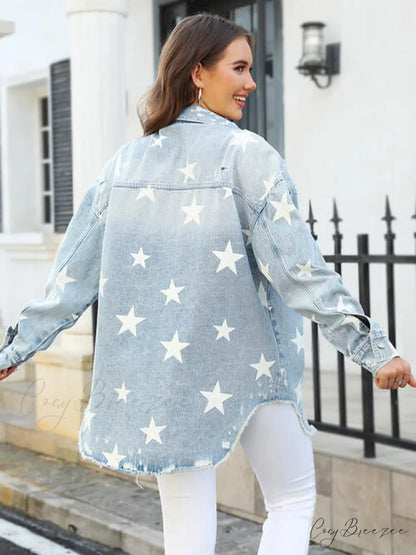Star Jacket with Denim Pockets