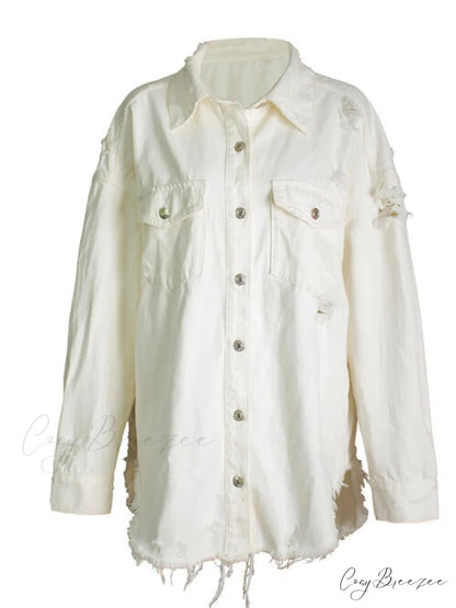 Star Jacket with Denim Pockets Ivory / S