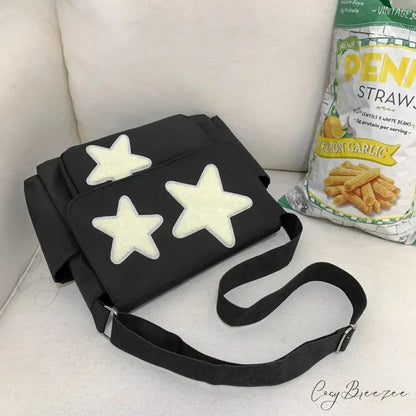 Star Pattern Y2K Casual Tote Shoulder Crossbody Black crossbody-250126