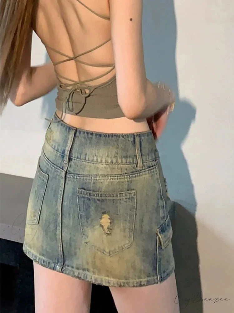 Star Studded Pencil Denim Skirt skirts-250223