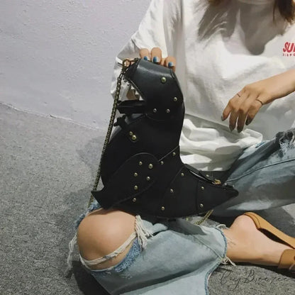 Star Tote Denim Chain Bag Black shoulder-250126