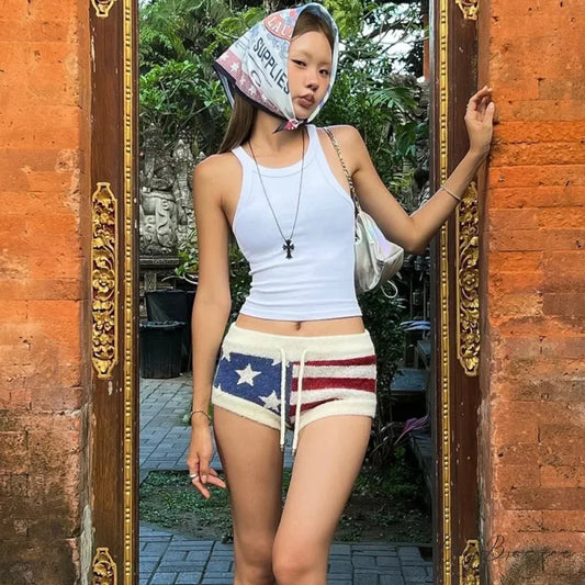 Star Woolen Ultra Casual Shorts Flower color / S short-250223