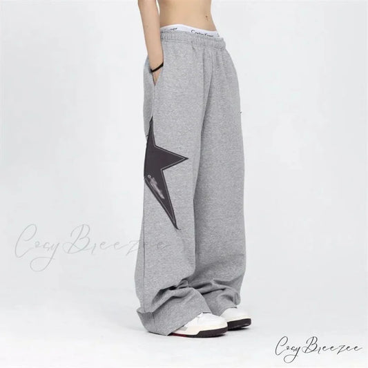Stars Embroidery Pants pants-241228