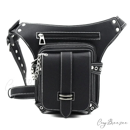 Steampunk Rock Waist Leg Hip Belt Motorcycle Fanny Packs Multi Chain Rivet Waist Bag LDHG051
