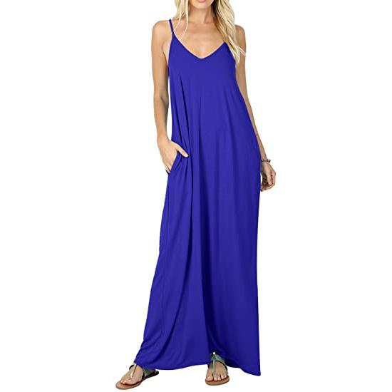 Stokeen Women's Summer Casual Spaghetti Strap Maxi Dress