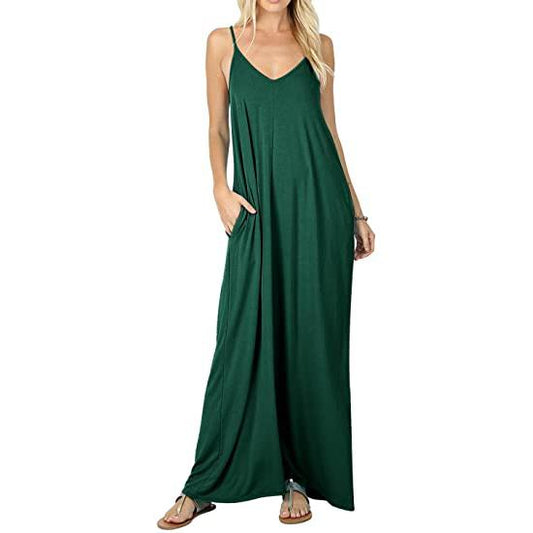 Stokeen Women's Summer Casual Spaghetti Strap Maxi Dress