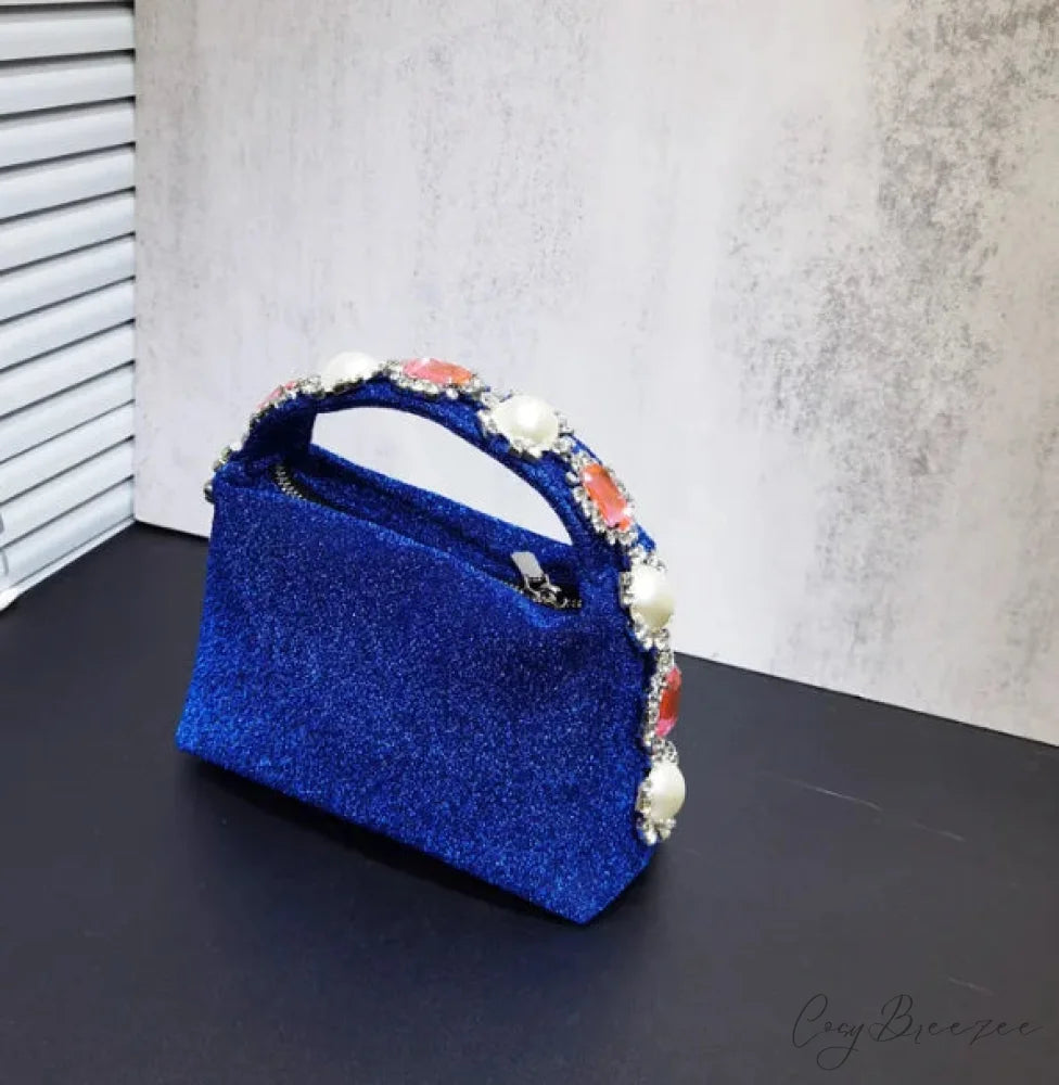 Stones Silk Phone Handbag blue 2 wristlet-250126