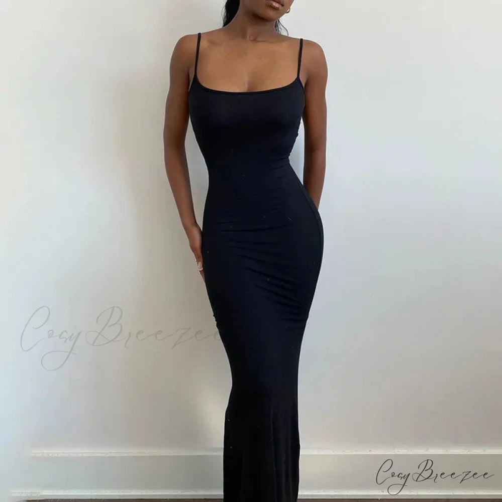 Strap Backless Long Casual Maxi Dress