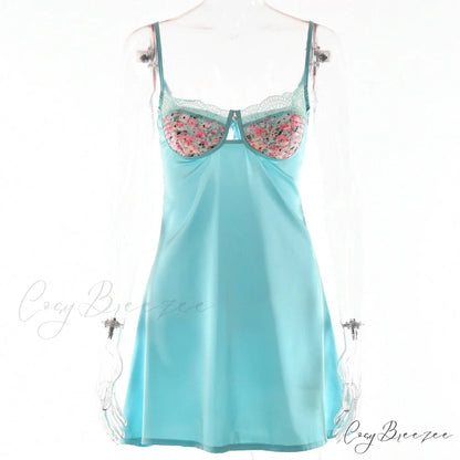 Straple Backless Mini Lace Chest Wrapping Dress