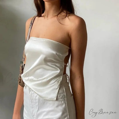Strapless Bandage Bustier Crop Top WHITE / S croptop-250223