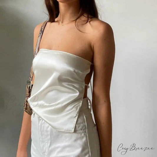 Strapless Bandage Bustier Crop Top WHITE / S croptop-250223