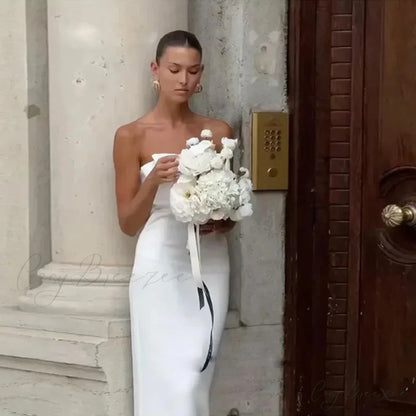 Strapless Bowknot Wedding Dress weddingdress-250223