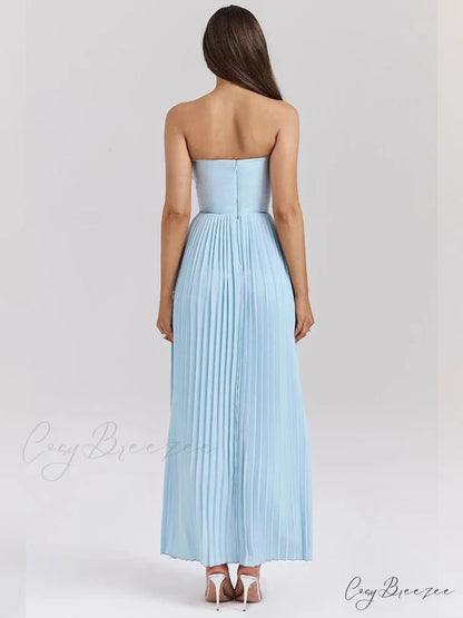Strapless Graceful A-line Holiday Dress vacationdress-250223