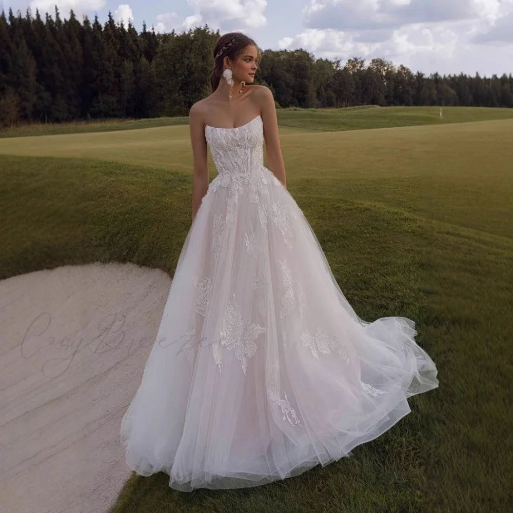 Strapless Lace Ball Gown Wedding Dress weddingdress-250223