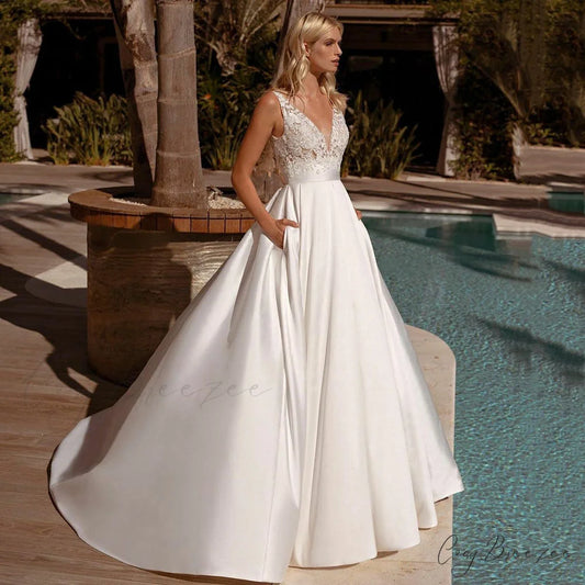 Strapless Lace Evening Gown Wedding Dress weddingdress-250223