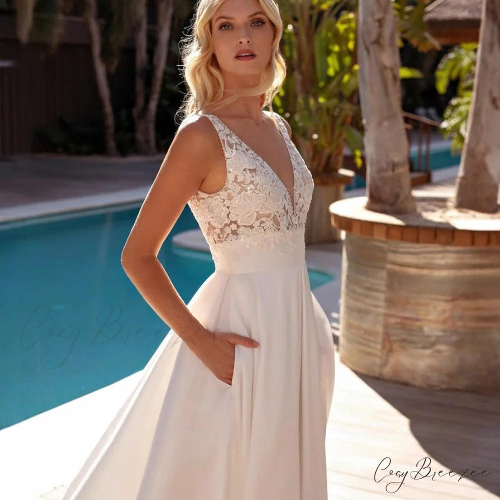 Strapless Lace Evening Gown Wedding Dress weddingdress-250223