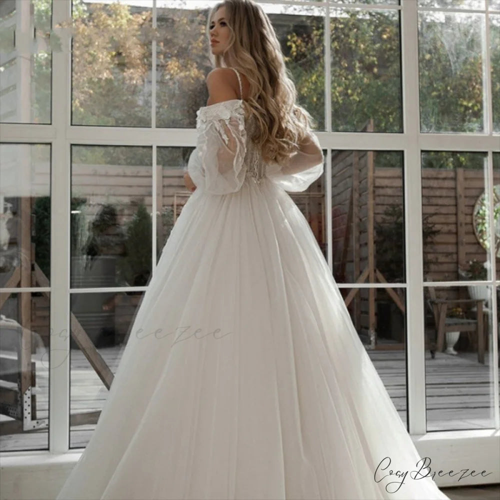 Strapless Lace Lengthy Train Bridal Gown weddingdress-250223