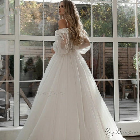 Strapless Lace Lengthy Train Bridal Gown weddingdress-250223