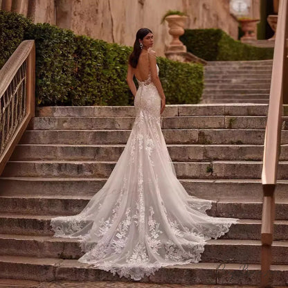 Strapless Lace Mermaid Evening Wedding Dress weddingdress-250223