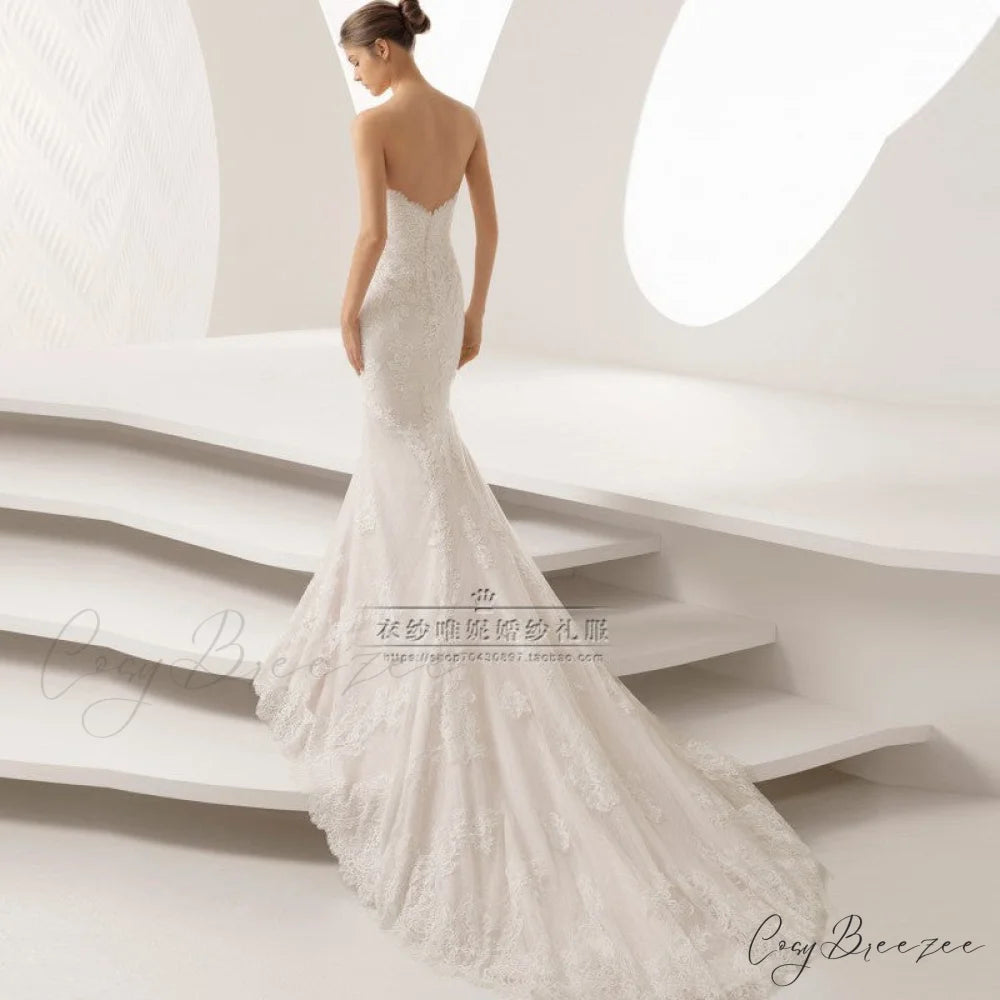 Strapless Mermaid Simple Wedding Dress weddingdress-250223