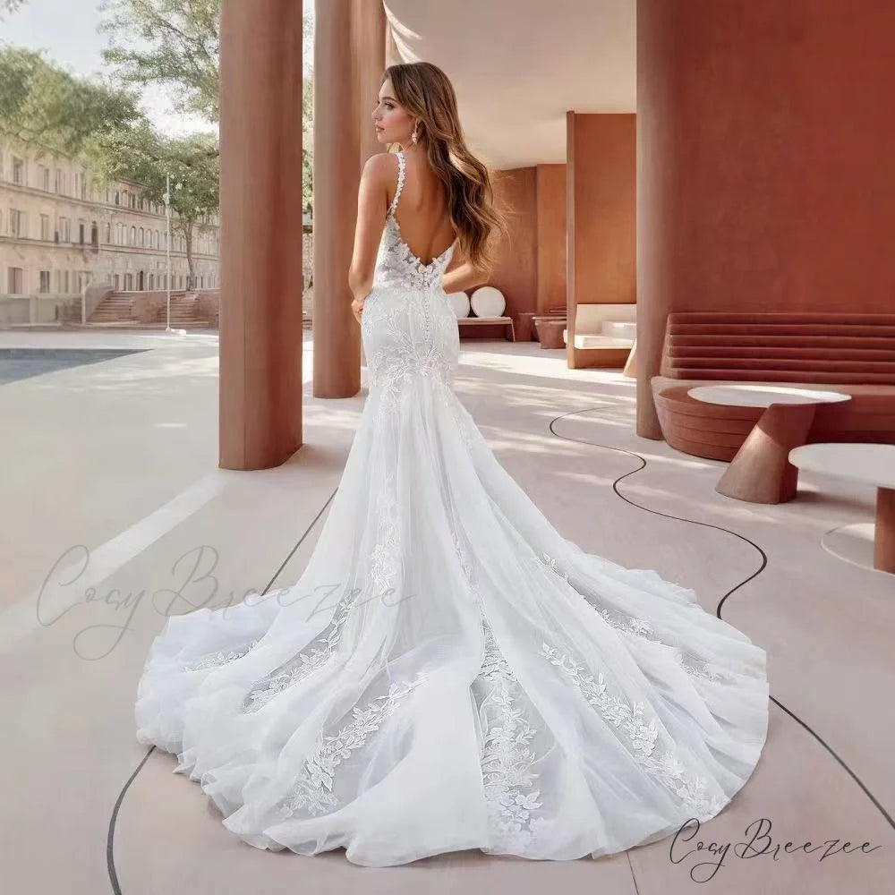 Strapless Satin Mermaid Bridal Wedding Dress White / 2 weddingdress-250223