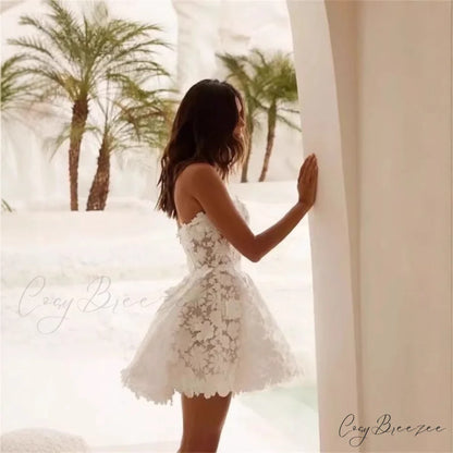 Strapless Short Cocktail Wedding Dress weddingdress-250223