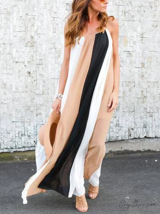 Strapless Summer Beach Dress S / KHAKI