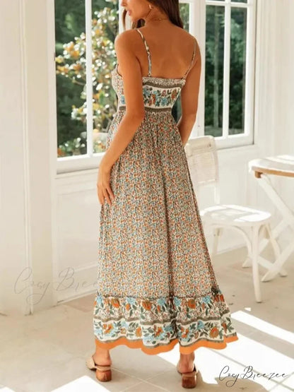 Strapless Vacation Summer Maxi Beach Boho Dress bohodress-250126
