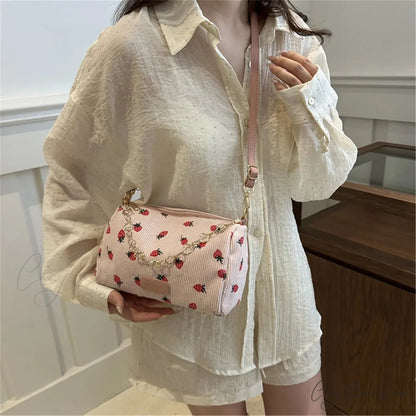 Strawberry Corduroy Mini Crossbody Bag crossbody-250126