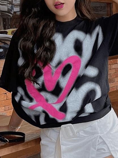 Cosybreezee - Trendy Short Sleeved Tee with Street Letter Print