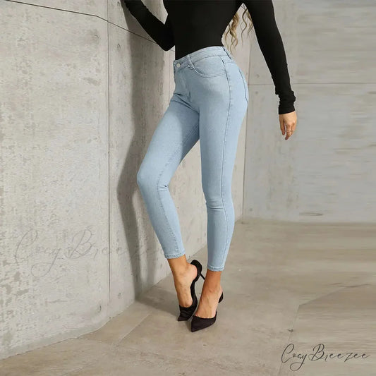 Stretch Skinny Women’s High Waisted Sexy Streetwears Pencil Fashion Elastici Denim Slim Casual Jean Light blue / XS