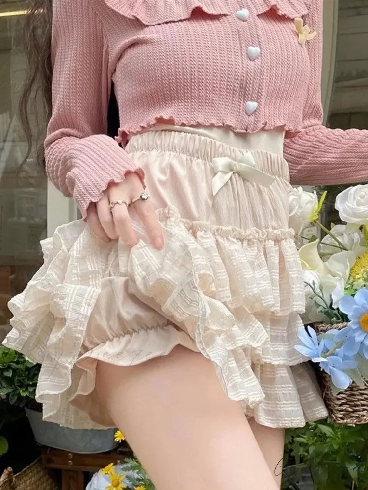 Stretch Waist Lace Skirt skirts-250223