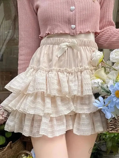 Stretch Waist Lace Skirt skirts-250223