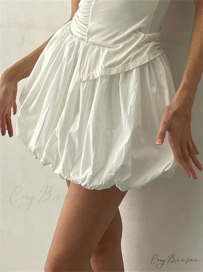 Stretch Waist Plain Tutu Skirt skirts-250223