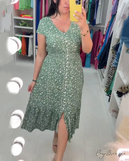 Stretchable Floral Print Dress