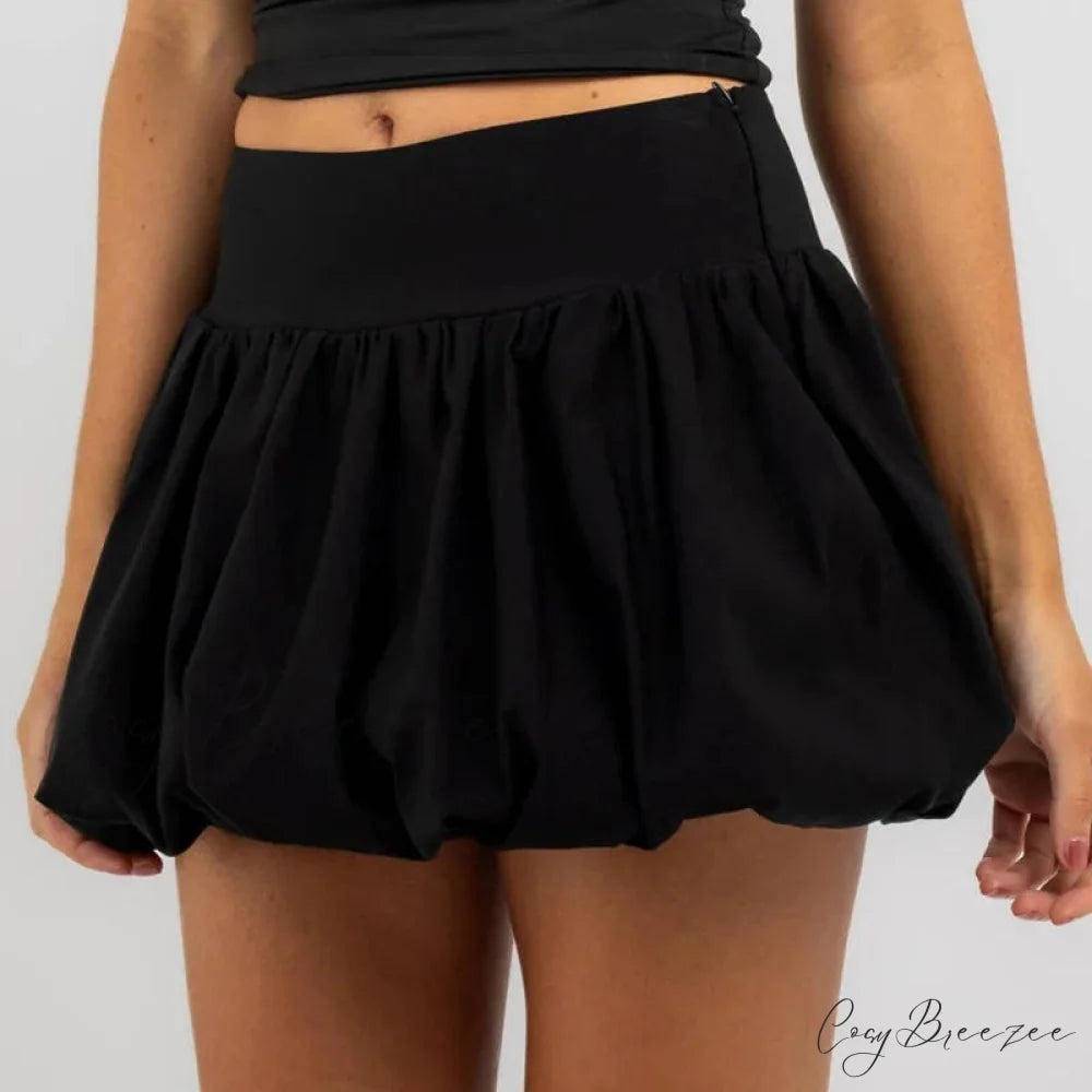 Stretchy Flared Puffy Balloon Skirt skirts-250223