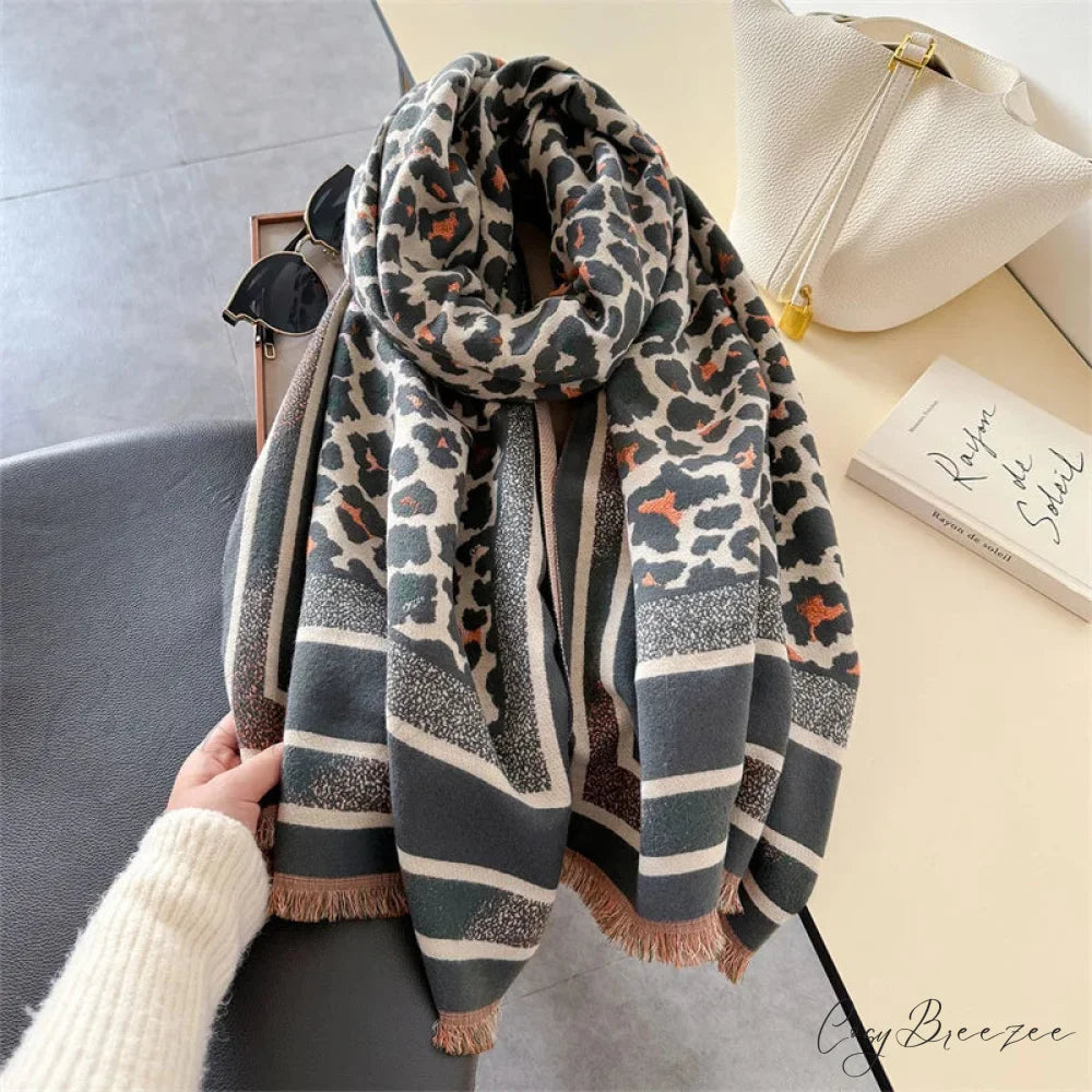 Stripe Cashmere Winter Scarf scarf-241228