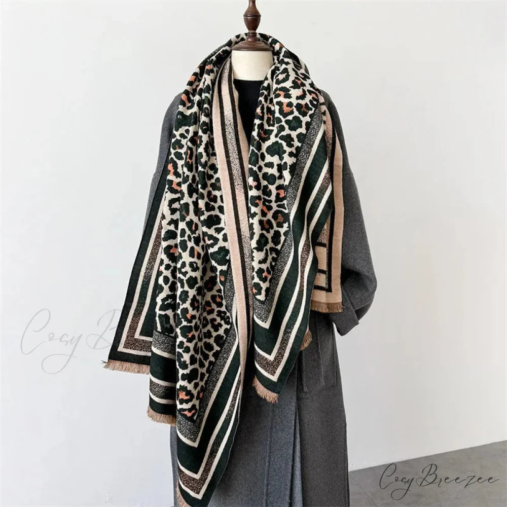 Stripe Cashmere Winter Scarf black-01 scarf-241228