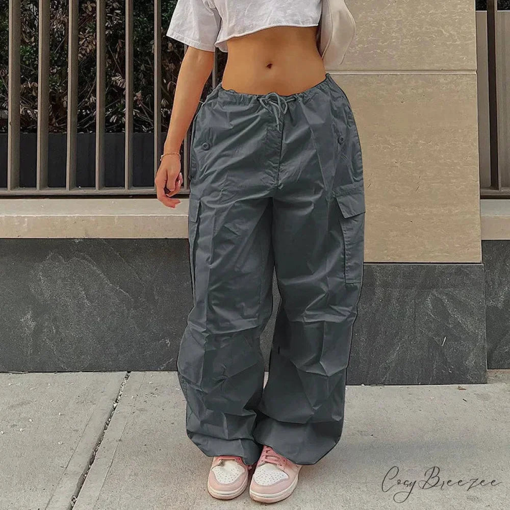 Stripe Pull-Tie Spacious Casual Sweatpant Pant Grey / L pant-250223