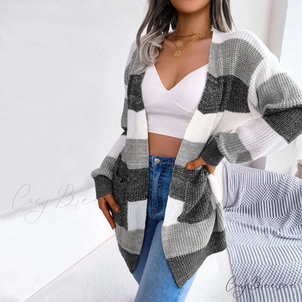 Striped Cardigan Black / S