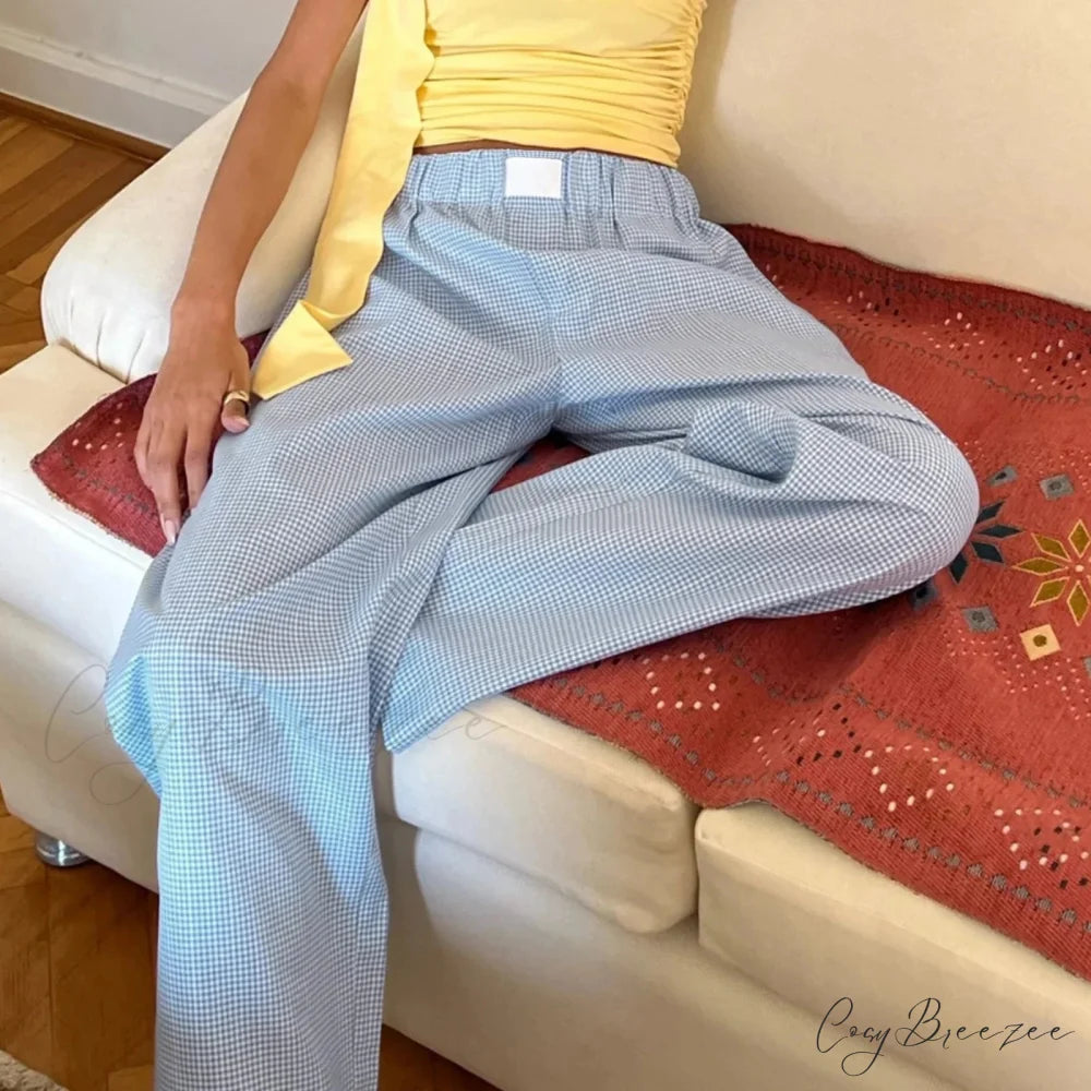 Striped Casual Preppy Everyday Wear Pant Blue / S pant-250223