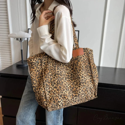 Striped Corduroy Canvas Crossbody Brown shoulder-250126