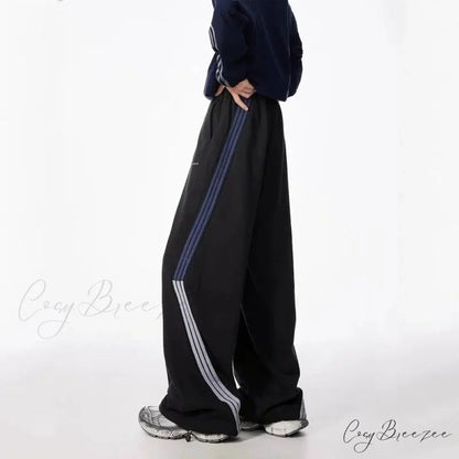 Striped Drawstring Vintage High Waist Pants pants-241228