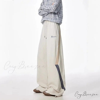 Striped Drawstring Vintage High Waist Pants pants-241228